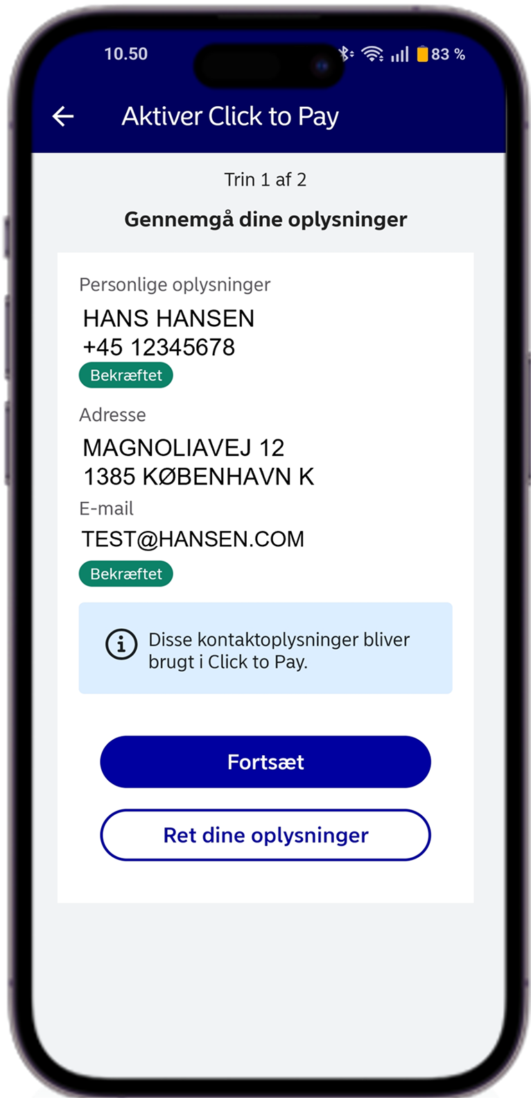 Click to pay screenshot 2